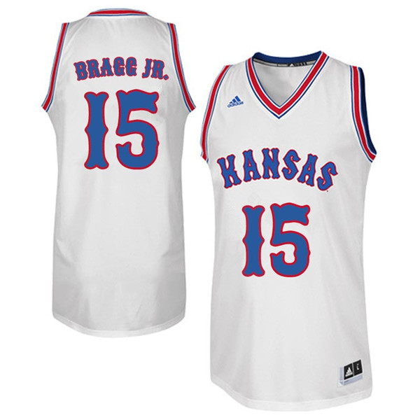Men #15 Carlton Bragg Jr. Kansas Jayhawks Retro Throwback College Basketball Jerseys Sale-White